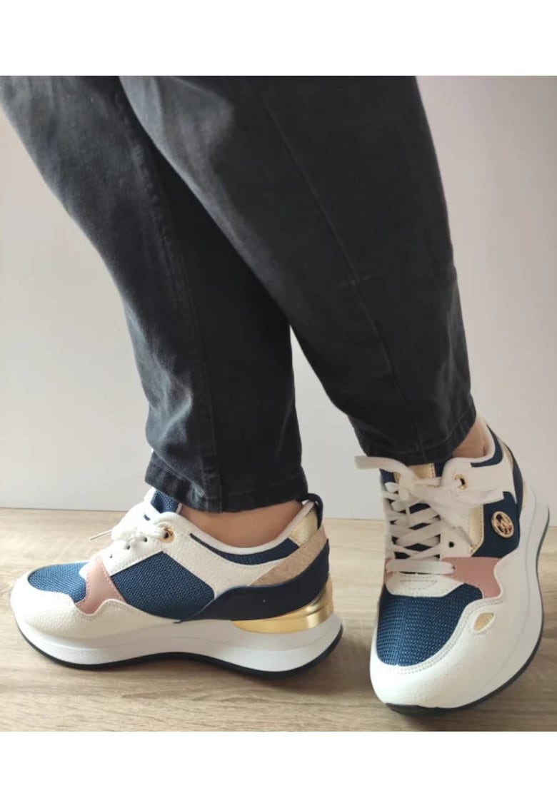 Pantofi Casual Dama Wsc250721-3 Albi Cu Bleumarin - Alb - Alb