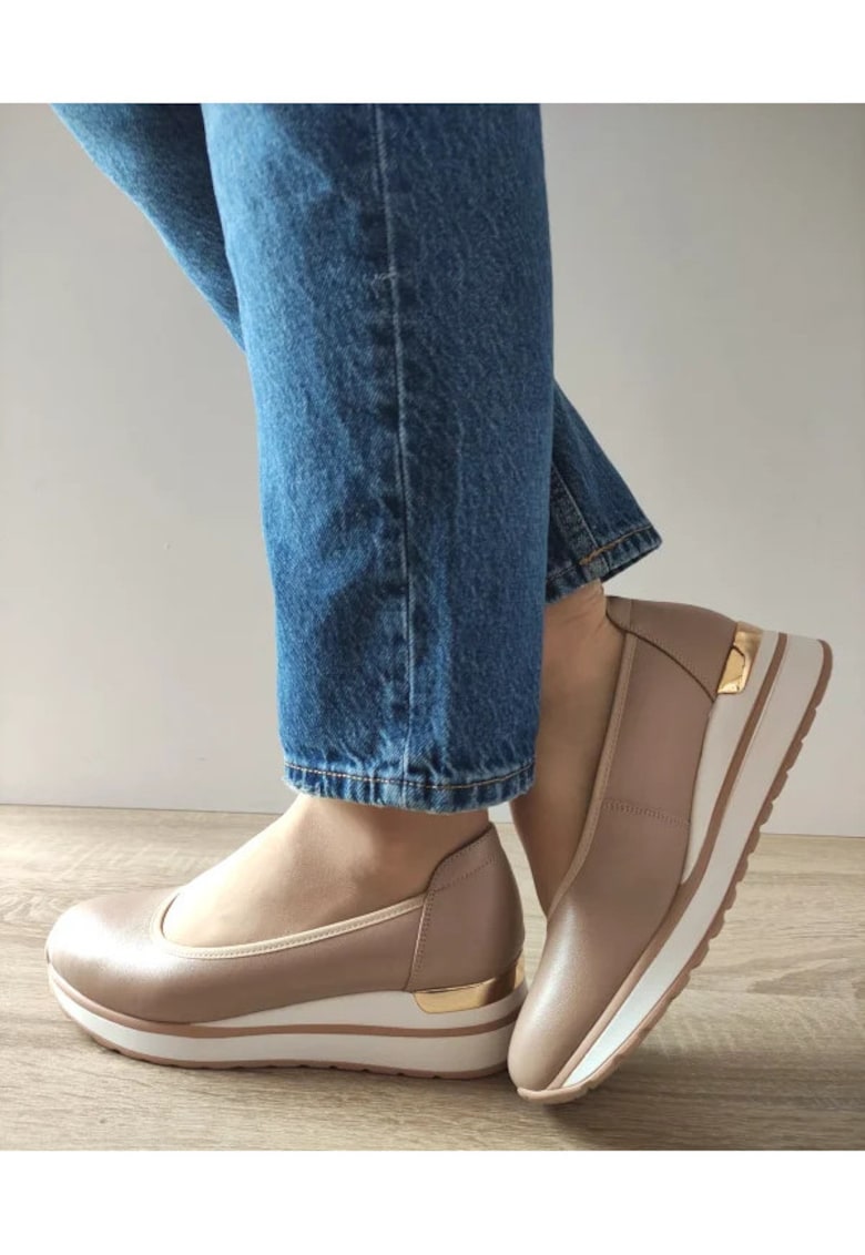 Pantofi Casual Dama 860007C 03-N Bej Apricot - Bej - Bej