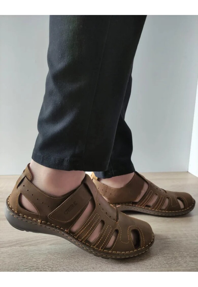 Pantofi Casual Perforati Barbati 9544 04-2 Maro Tabacco Nubuck - Maro - Maro
