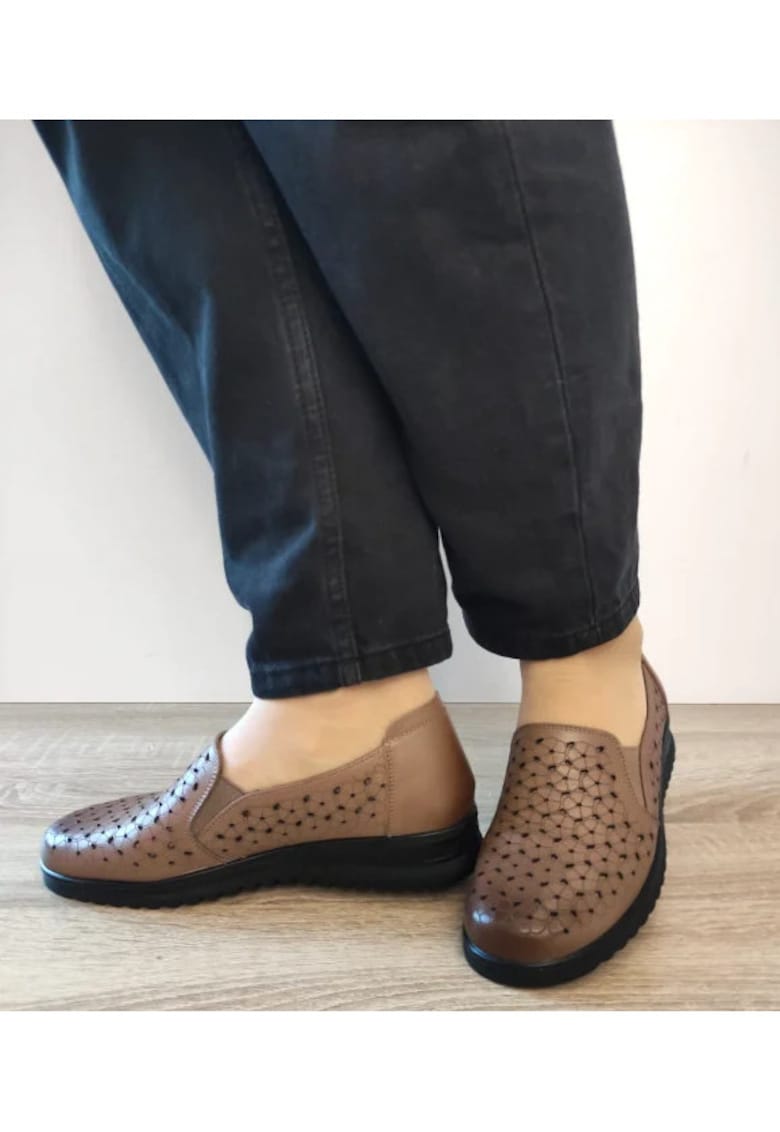 Pantofi Casual Perforati Dama 460006C B2-N Grej - Gri -