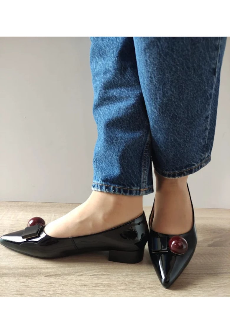 Pantofi Eleganti Dama 460002A 01-L Negri Lac - Negru - Negru