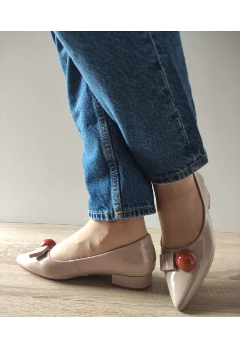 Pantofi Eleganti Dama 460002C 03-L Bej Nude Lac - Bej - Bej