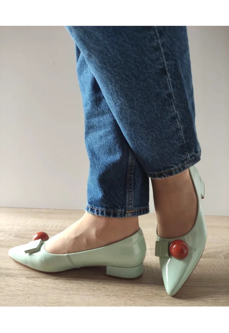 Pantofi Eleganti Dama 460002D 06-L Vernil Lac - Verde - Verde