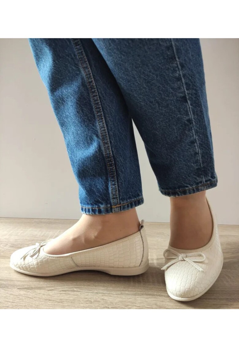 Pantofi Casual Perforati Dama 60005B 52-O Crem Croco - Crem -