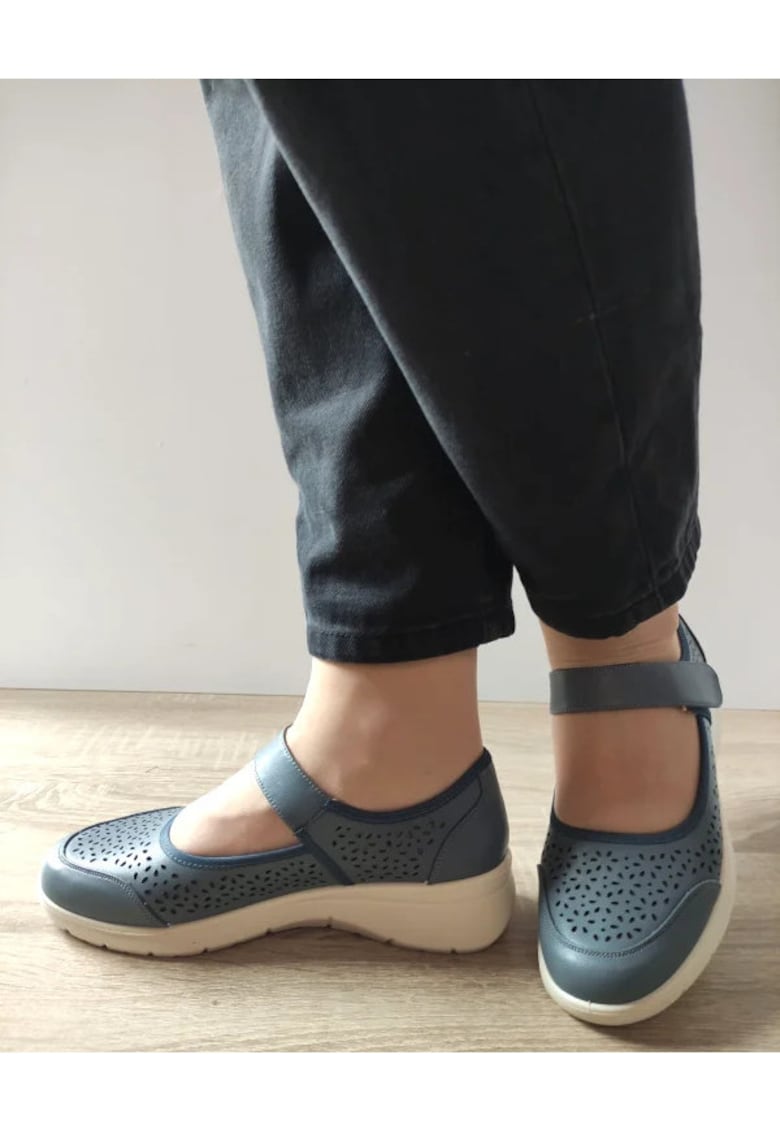 Pantofi Casual Perforati Dama 860022B 51-N Albastri Denim - Albastru -