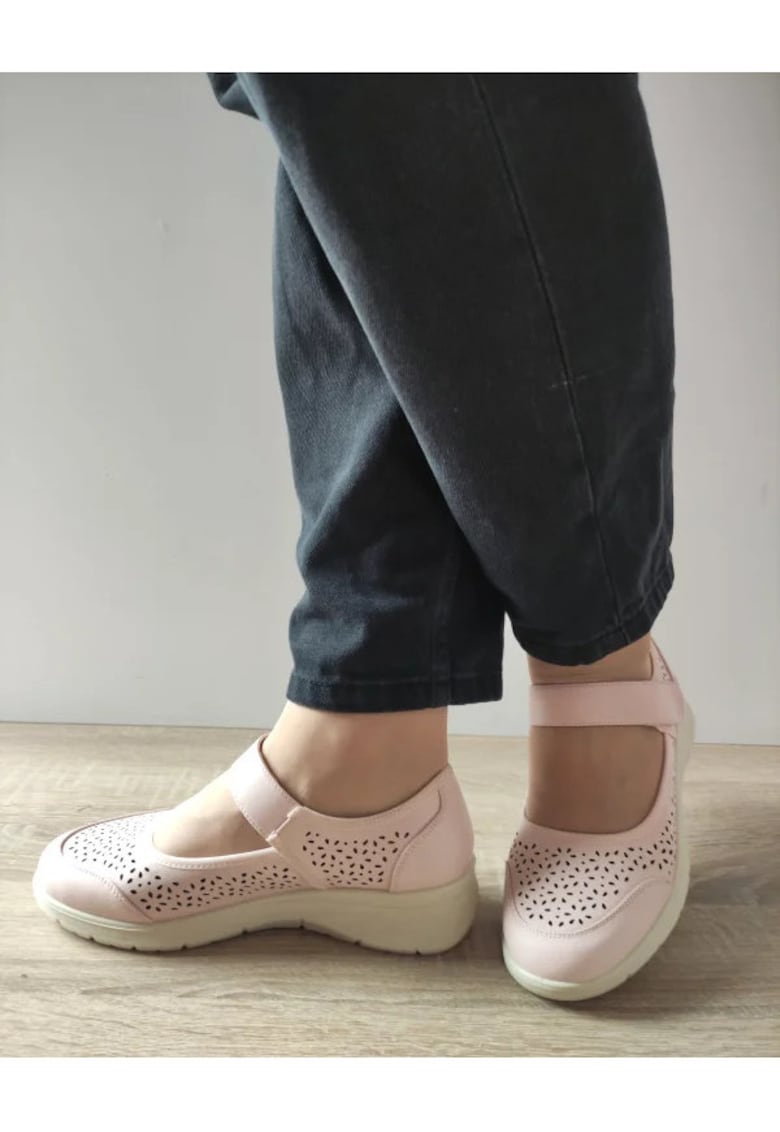 Pantofi Casual Perforati Dama 860022C C5-N Roz Nude - Roz -