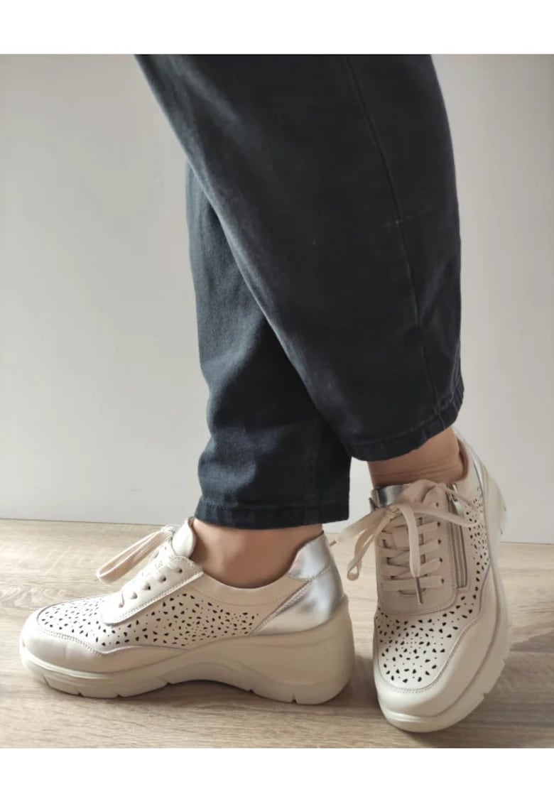 Pantofi Casual Perforati Dama 860025A 03-N Bej - Bej -