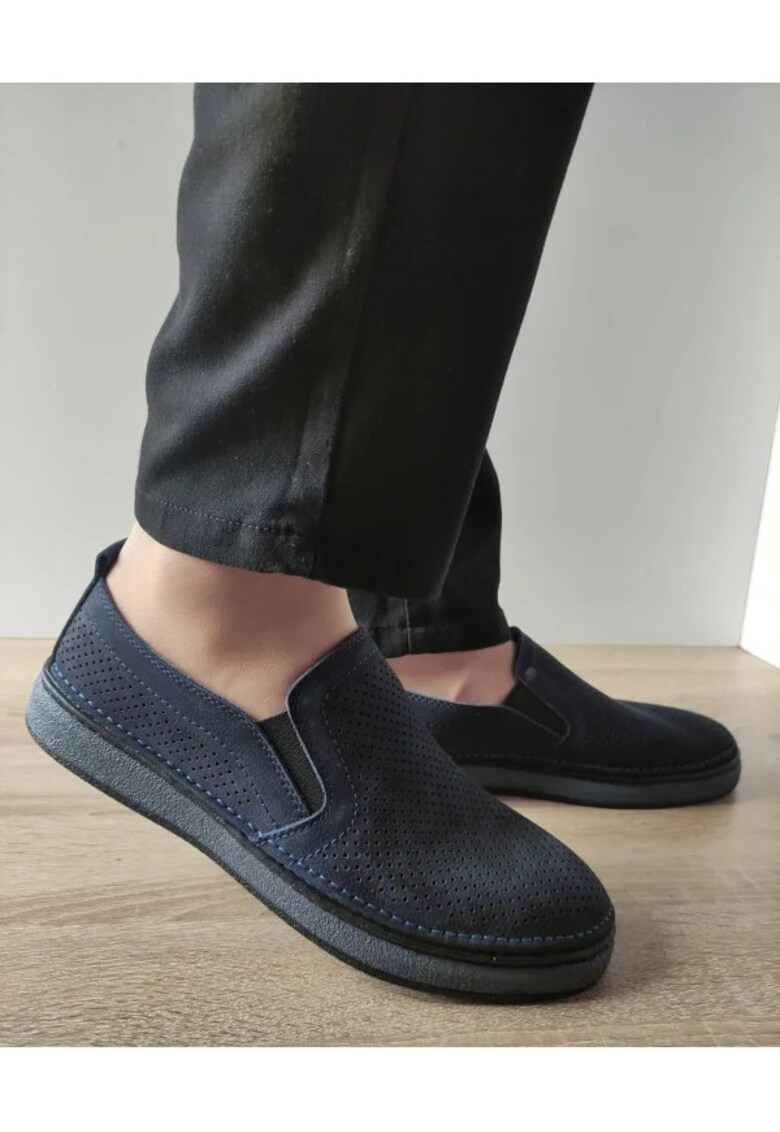Pantofi Casual Perforati Barbati B69-320 Bleumarin - Albastru - Albastru