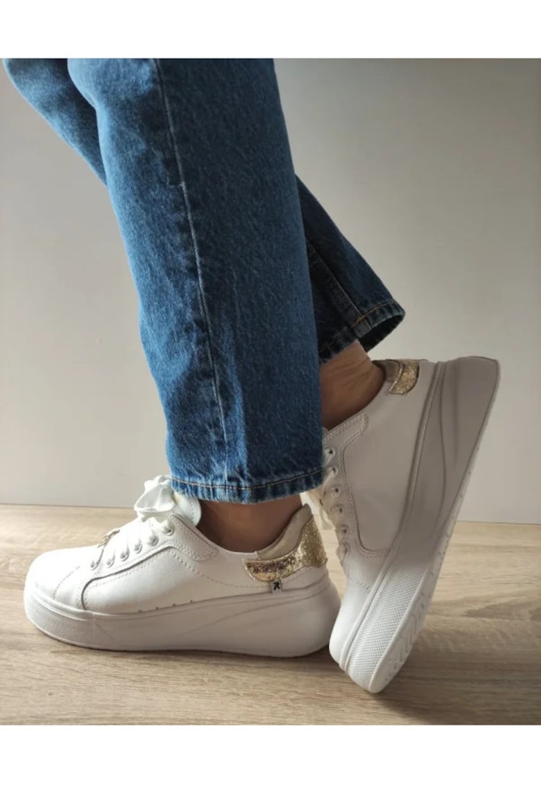 Pantofi Sport Dama W2303-80 Albi Cu Auriu - Alb - Alb