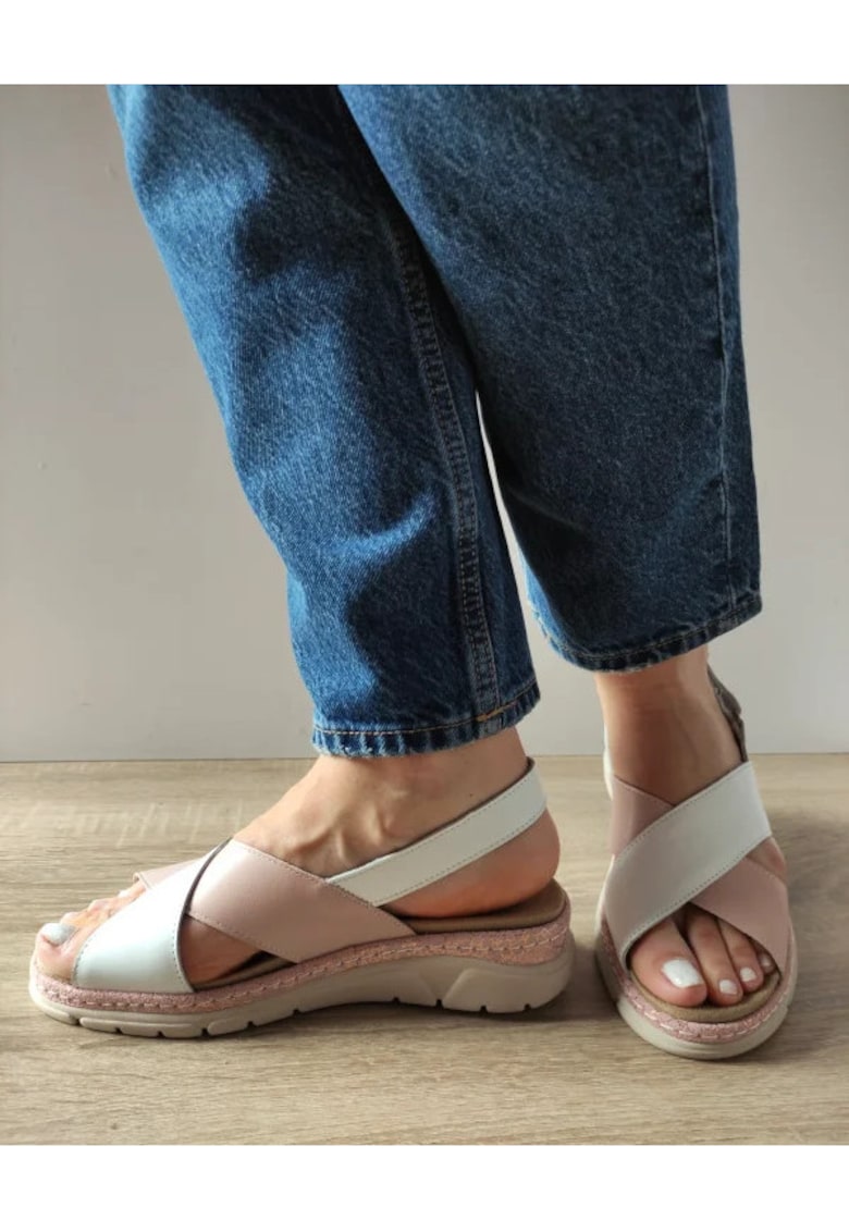 Sandale Casual Dama 12505Vt Mostar C5-N Albe Cu Roz Nude - Alb - Alb