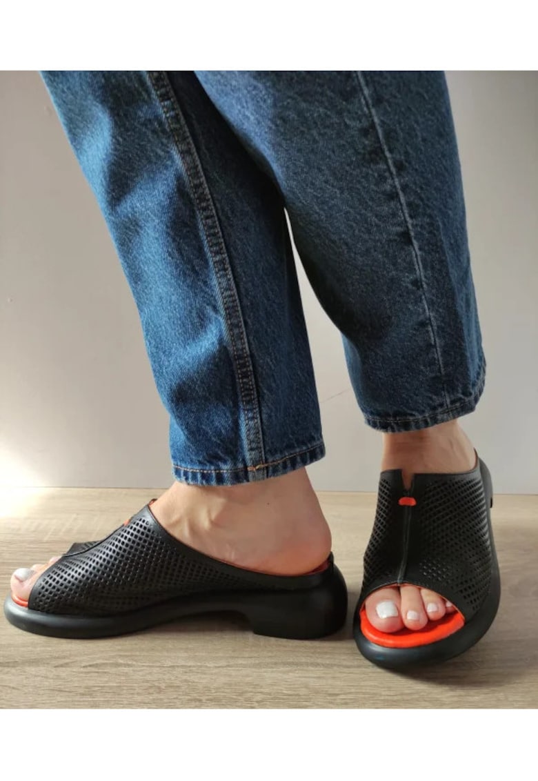 Saboti Casual Dama 1937 08-180 Negrii Cu Portocaliu - Negru - Negru