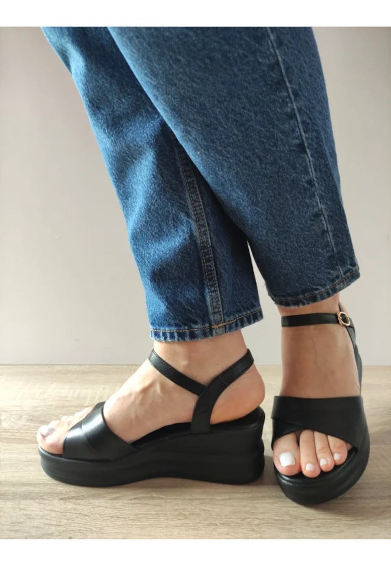Sandale Casual Dama 49009 Negre - Negru - Negru