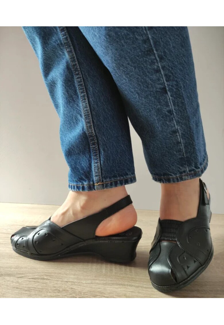 Sandale Casual Dama 0019Pt Roma 01-N Negre - Negru - Negru