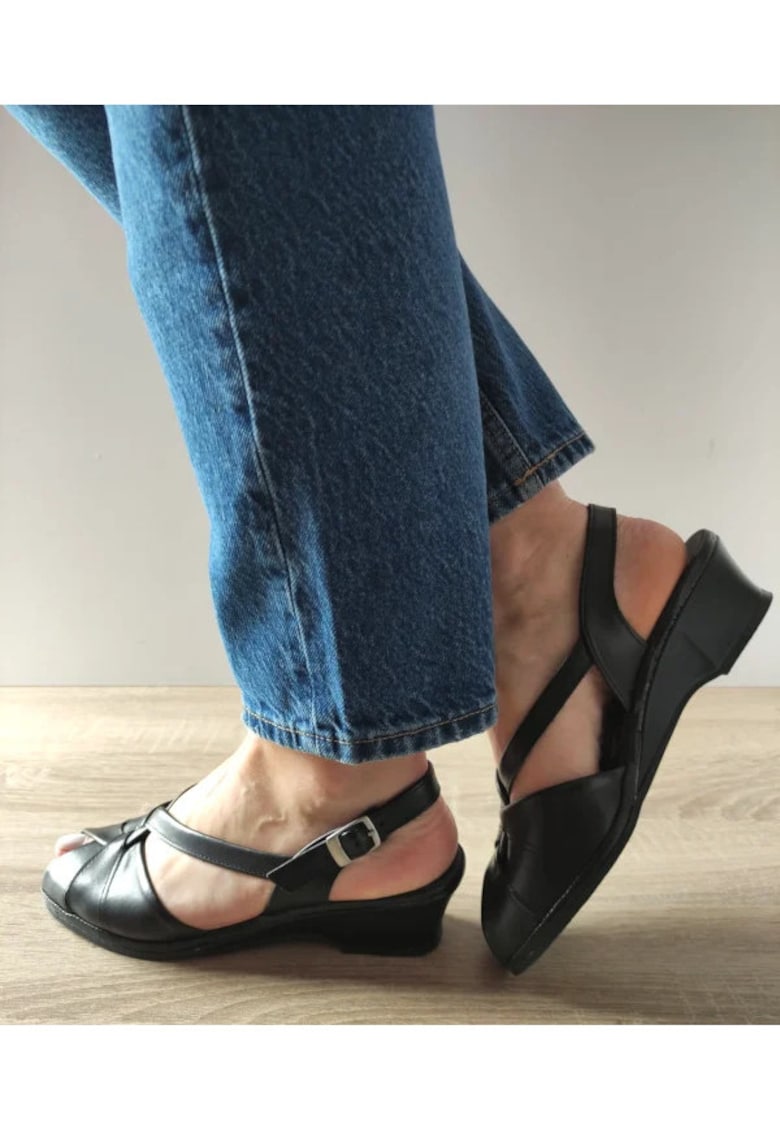 Sandale Casual Dama 0065T Roma 01-N Negre - Negru -