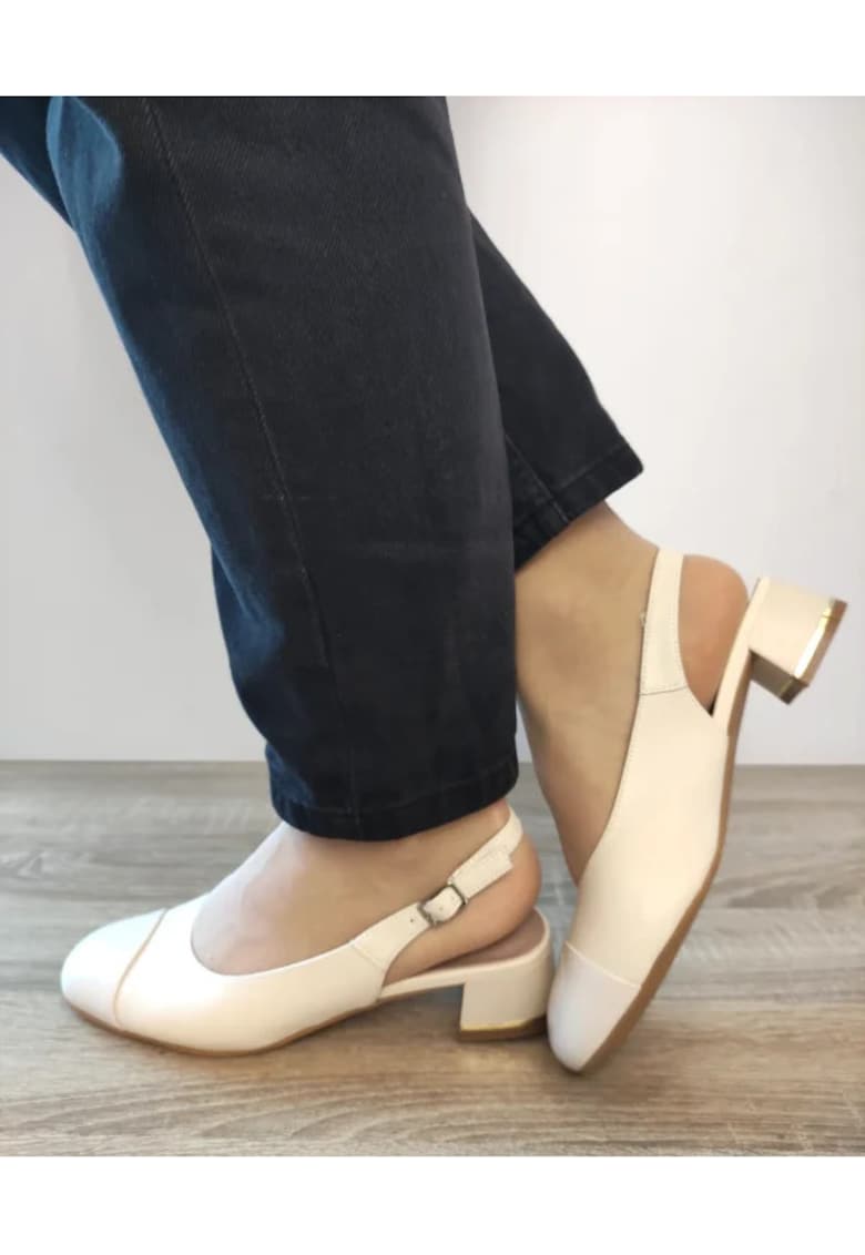 Sandale Elegante Dama 60005B 52-N Crem Cu Lac - Crem -