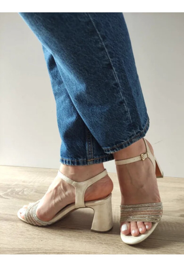 Sandale Elegante Dama 28383-42 Dune Metalic - Bej - Bej