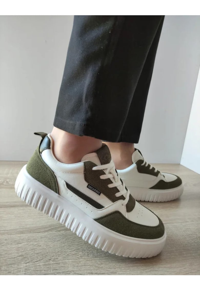 Pantofi Casual Barbati Y237 Albi Cu Kaki Velur - Alb