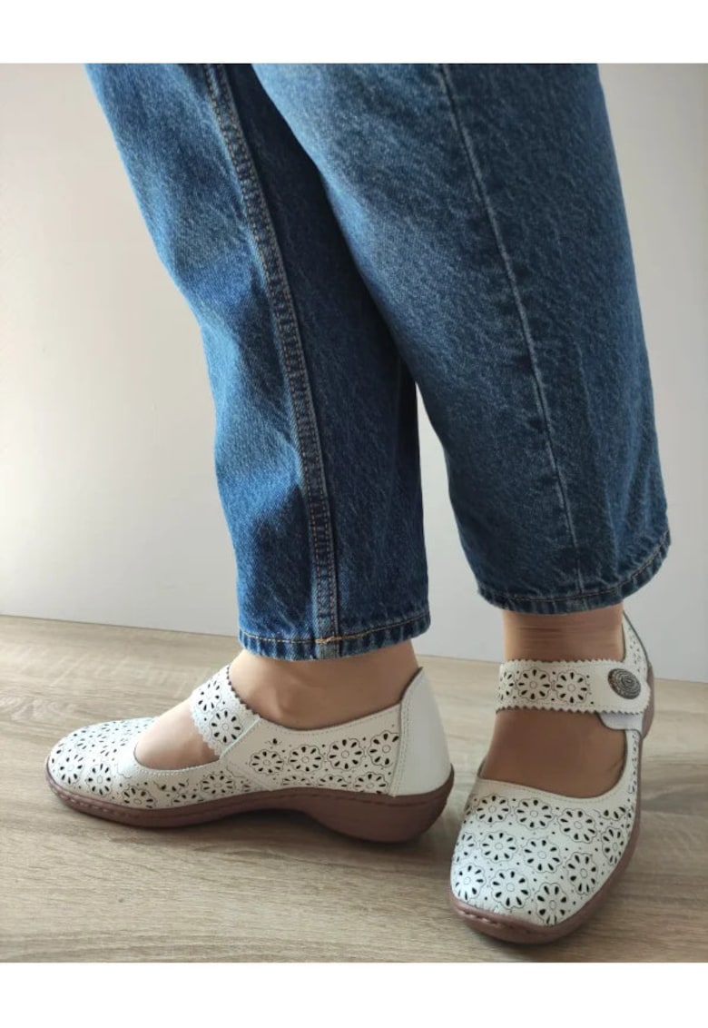 Pantofi Casual Perforati Dama 739894 Albi - Alb - Alb