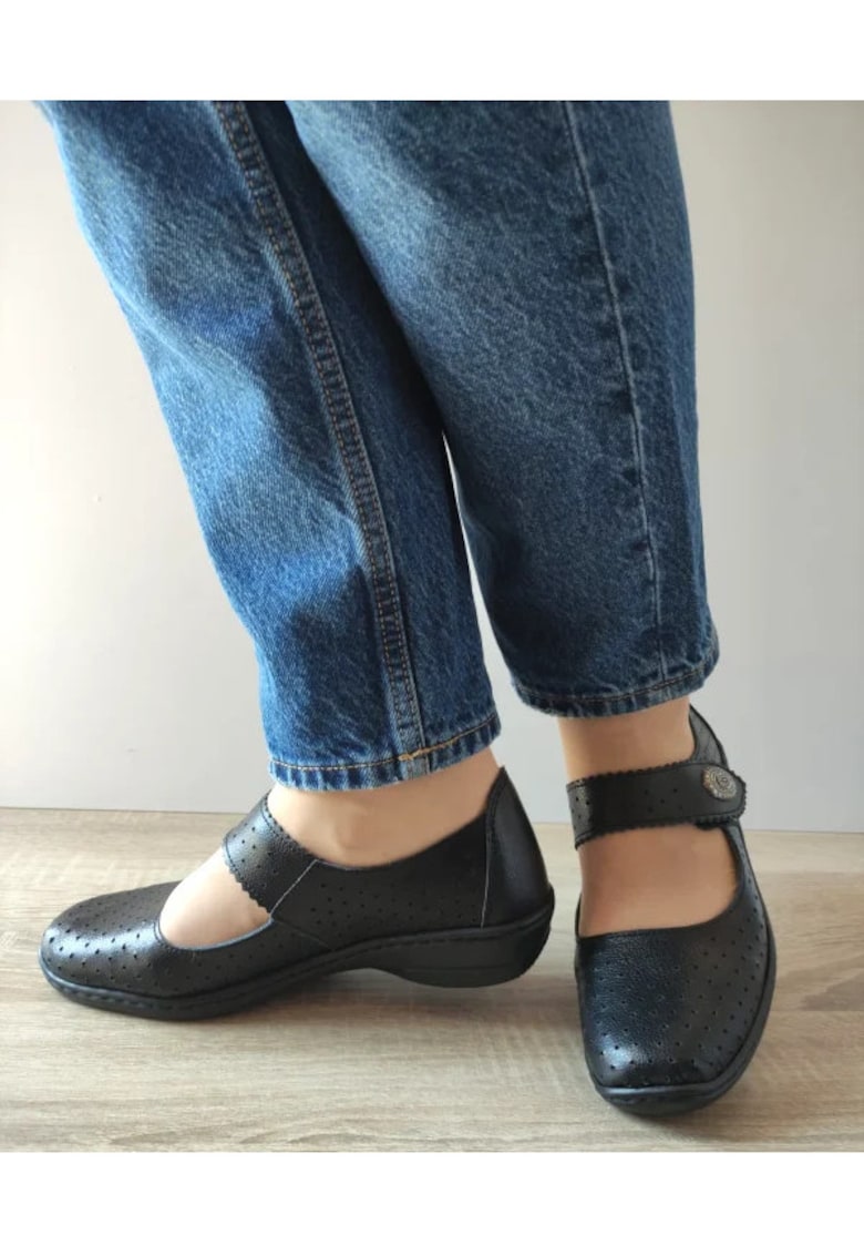 Pantofi Casual Perforati Dama 739904 Negri - Negru - Negru