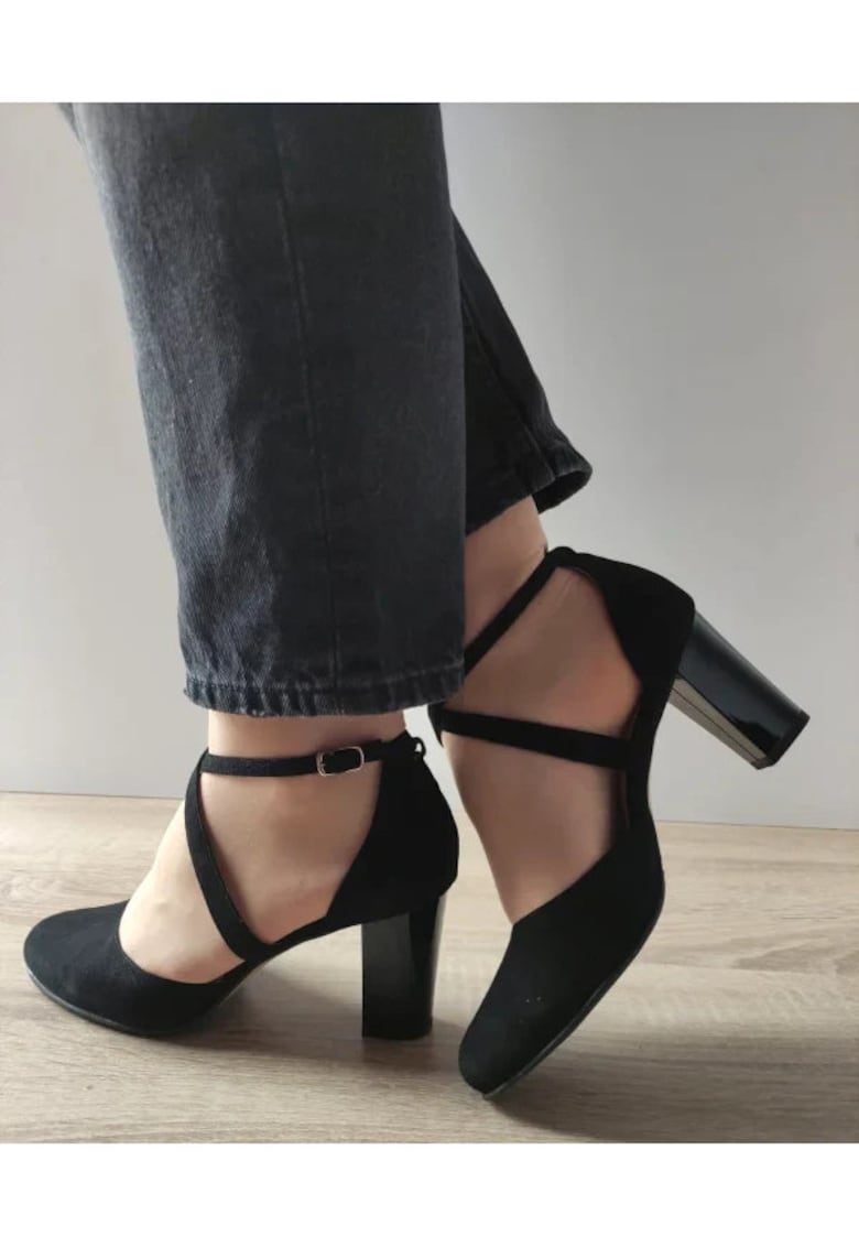 Pantofi Eleganti Dama 27336 Negri Velur - Negru -