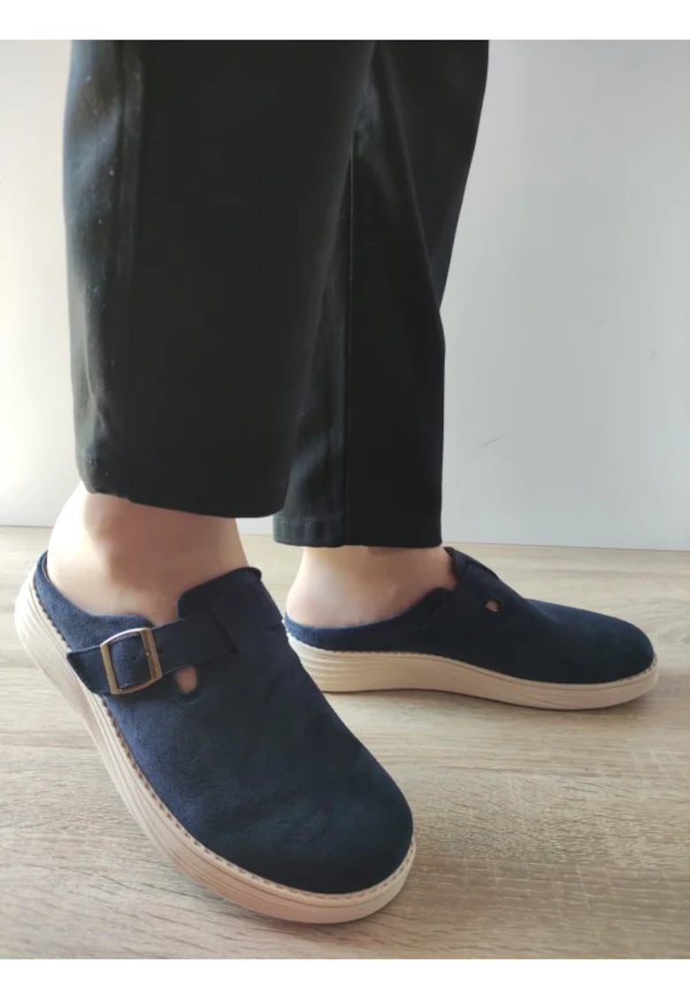 Saboti Casual Barbati Y249 Albastri Velur - Albastru -