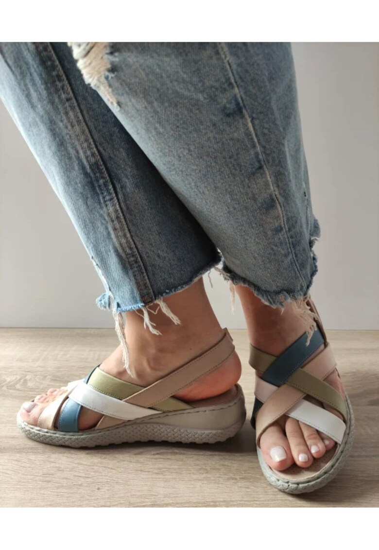 Sandale Casual Dama 17-1013 Bej + Color - Bej - Bej