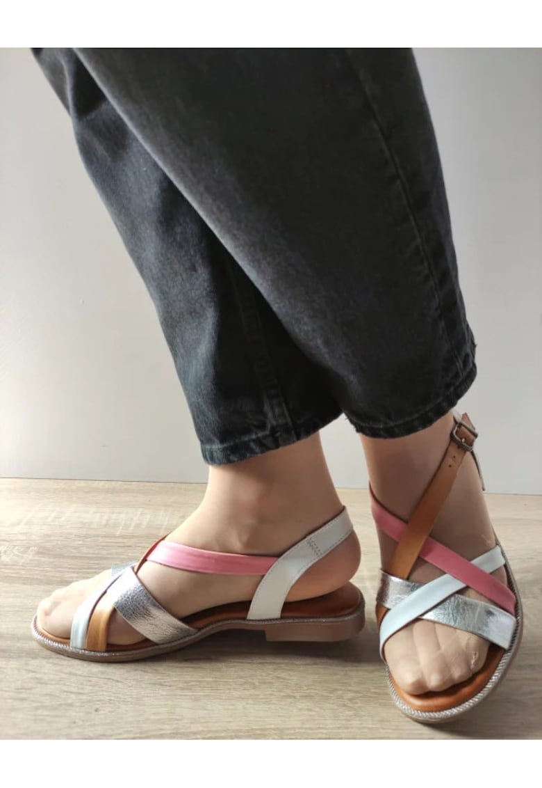 Sandale Casual Dama 059 A406 Albe + Comb - Alb - Alb