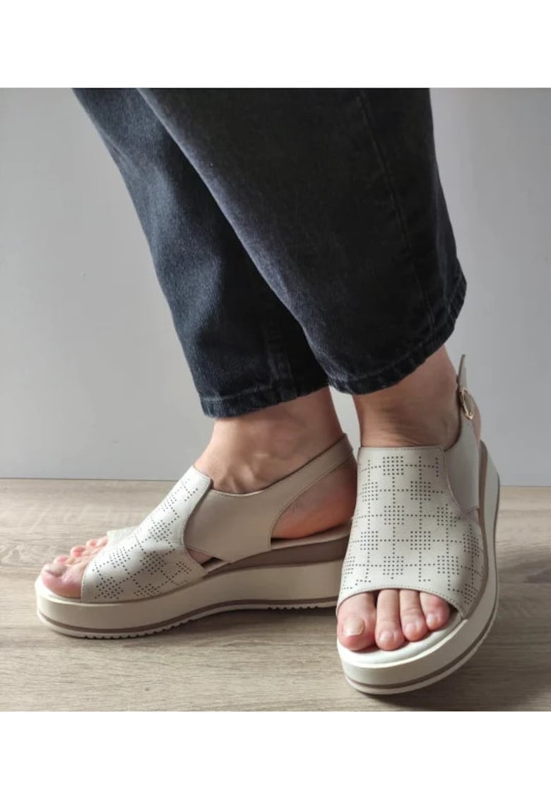 Sandale Casual Dama 50096 Crem - Crem -