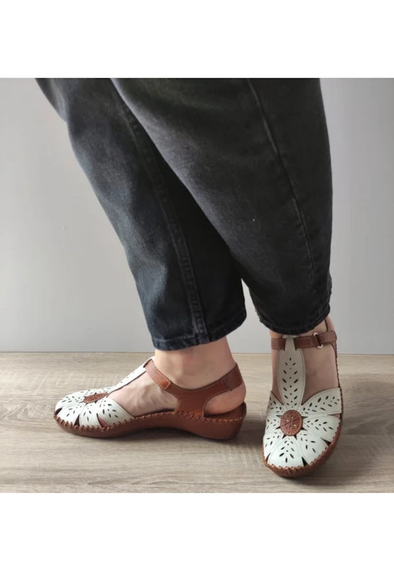 Sandale Casual Dama 655-0841C1 Crem + Maro (Nata) - Crem - Crem - Pikolinos