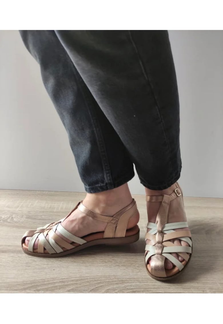 Sandale Casual Dama W8Q-0803Clc1 Bej + Crem + Champagne - Bej