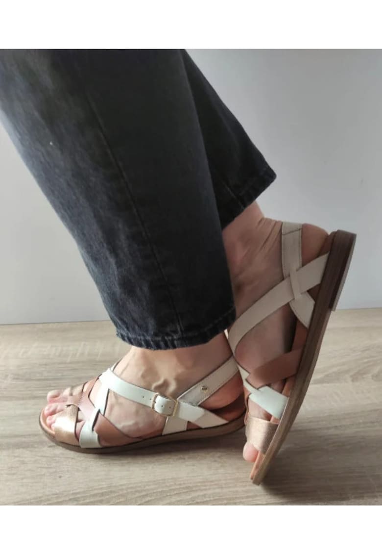 Sandale Casual Dama W8Q-0894C2 Maro + Bej + Auriu - Maro -