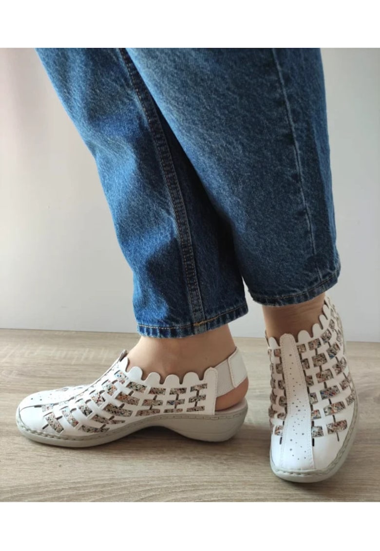 Pantofi Casual Dama 413V8-80 Albe + Color - Alb - Alb