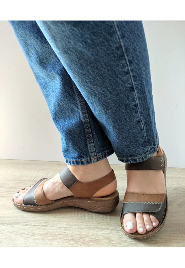 Sandale Casual Dama V2860-24 Maro + Camel - Maro - Maro