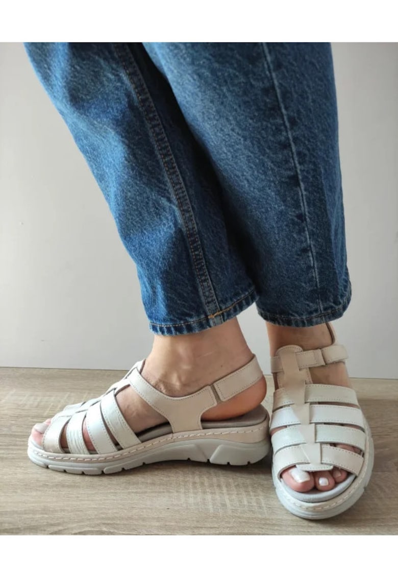 Sandale Casual Dama 12516T Mostar 52-N Bej + Alb + Gri - Bej - Bej