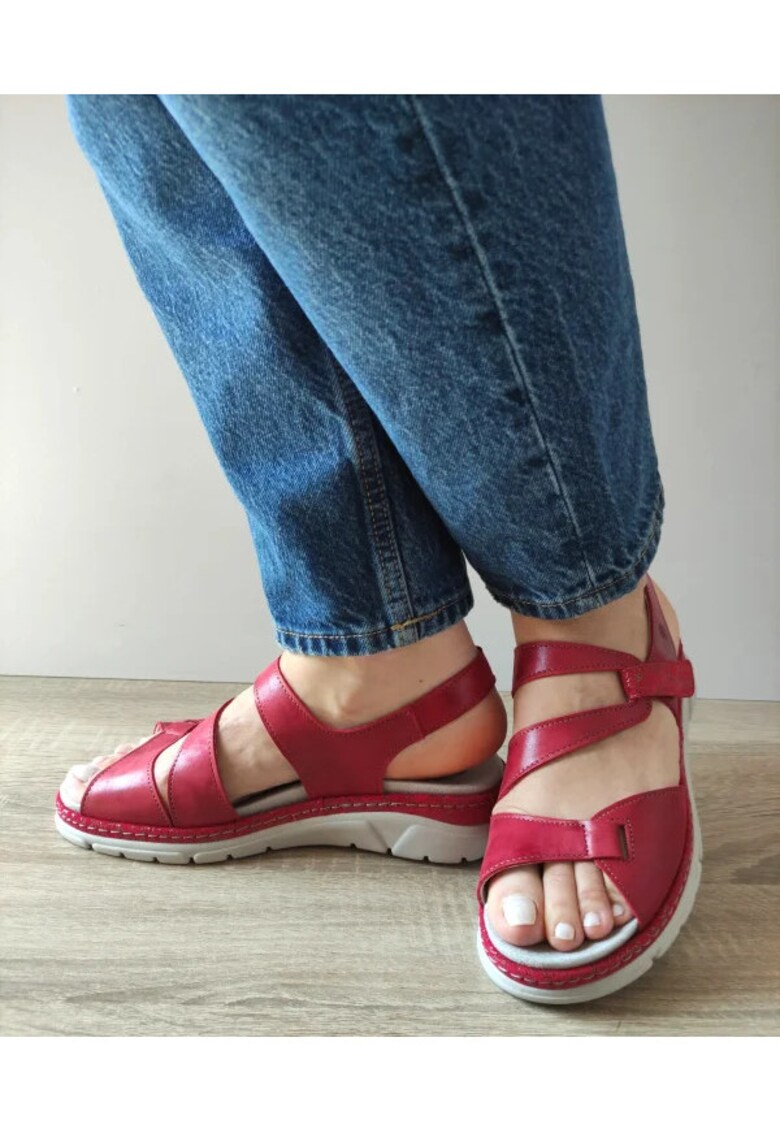 Sandale Casual Dama 12522Vt Mostar 05-N Rosii Inchis - Rosu - Rosu