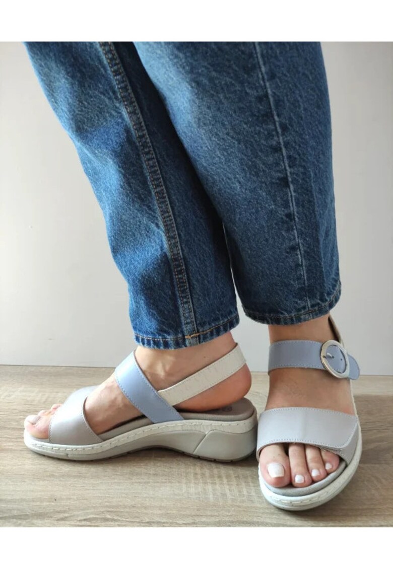 Sandale Casual Dama 18004At Azores H1-N Gri + Bleu - Gri - Gri