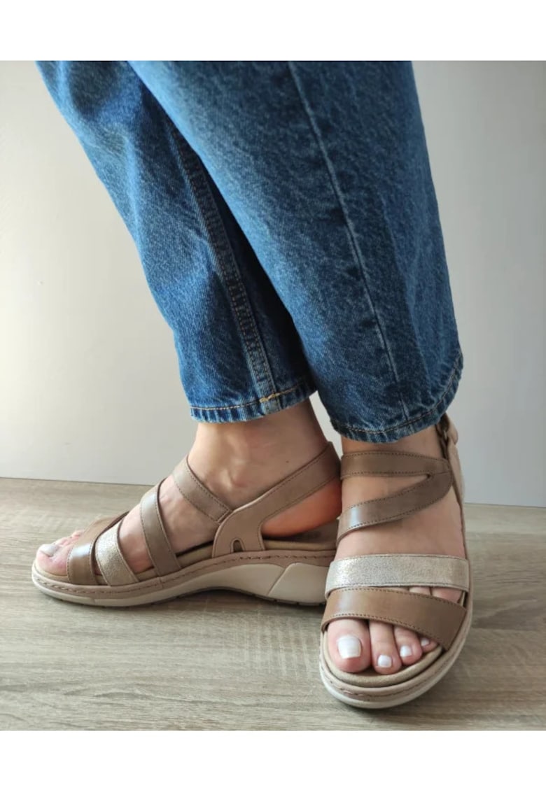 Sandale Casual Dama 18010T Azores 03-N Bej + Maro - Bej - Bej