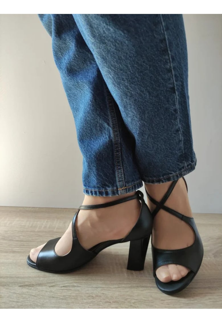 Sandale Elegante Dama 14282 Negre - Negru - Negru