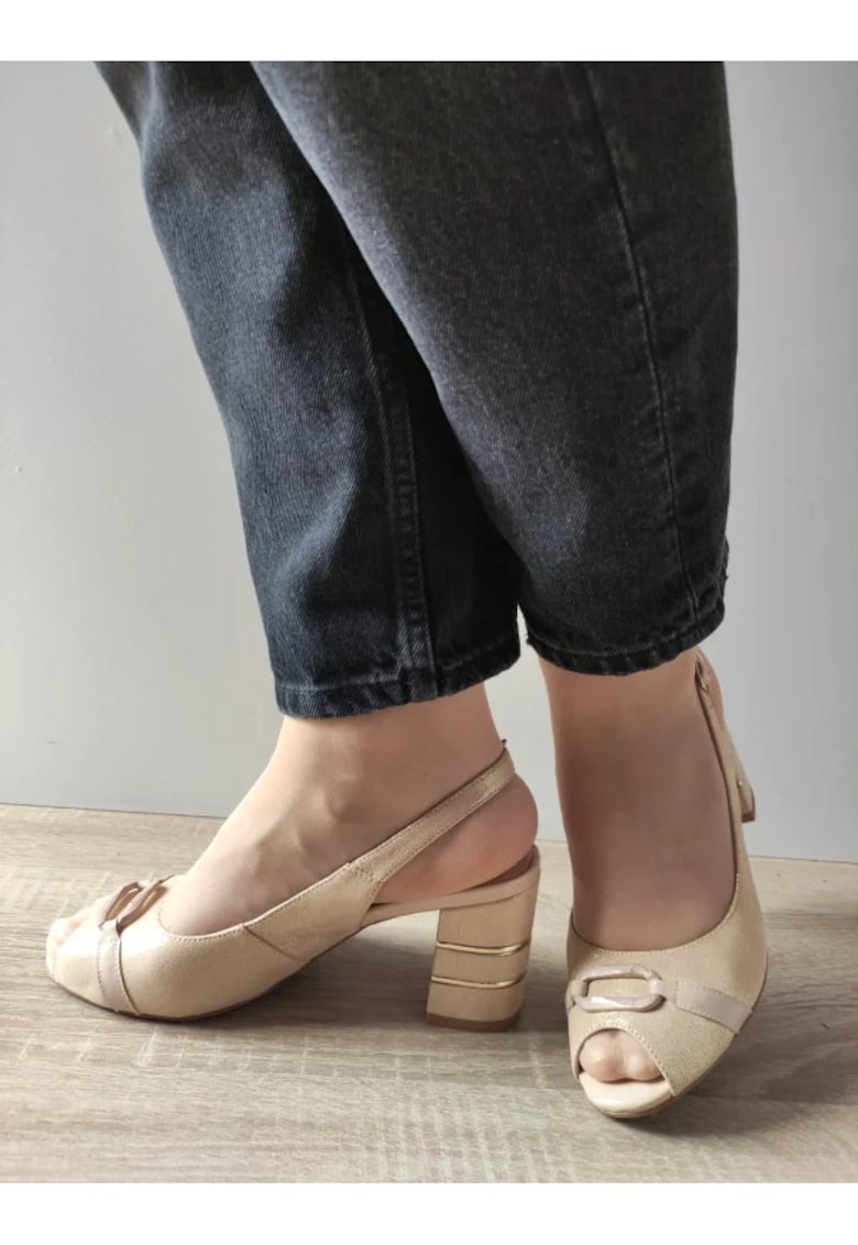 Sandale Elegante Dama 60042C 12-I Bej Auriu - Bej - Bej