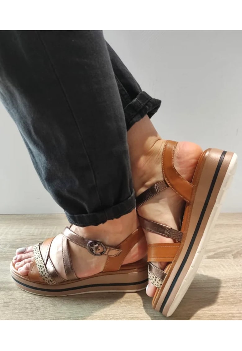 Sandale Casual Dama Jana 28267-44 Maro Cu Metalic - 674645