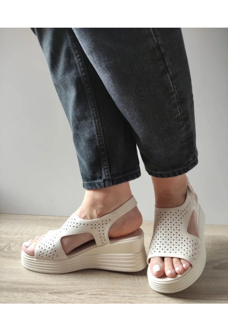Sandale Casual Dama 140017A 52-N Bej - Bej - Bej
