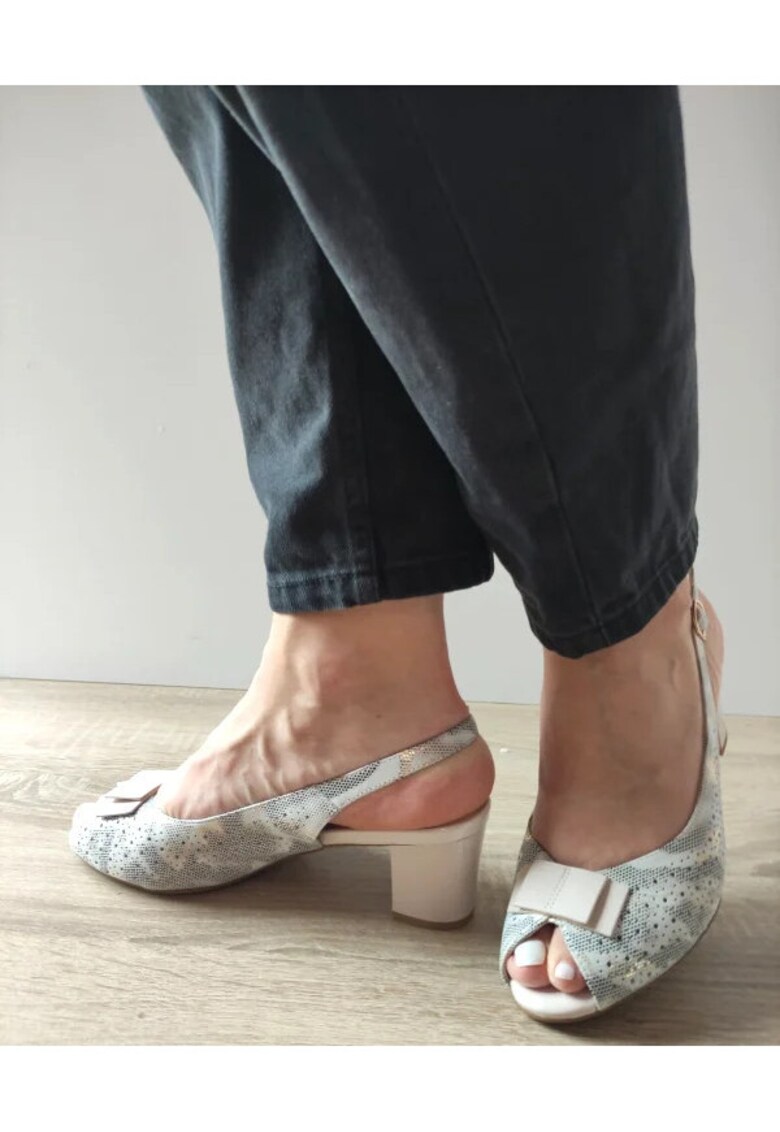 Sandale Elegante Dama 60056B 97-I Gri Combinat - Gri - Gri