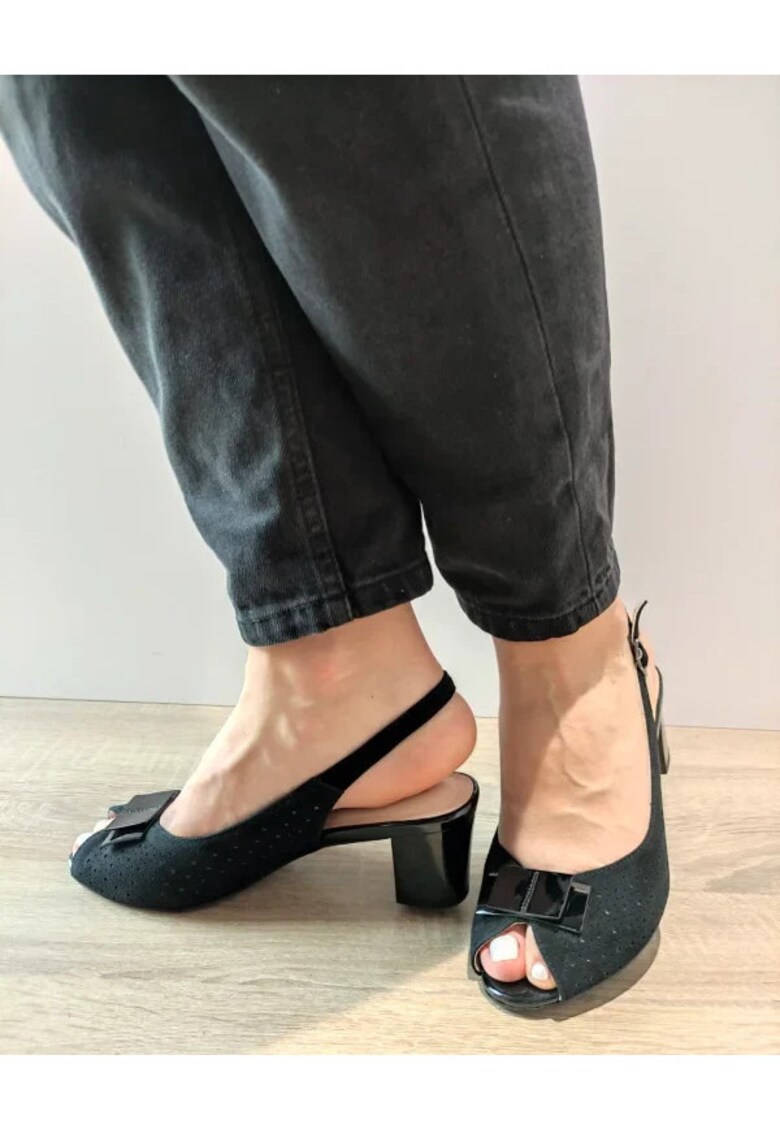 Sandale Elegante Dama 60056C 01-I Negre - Negru - Negru