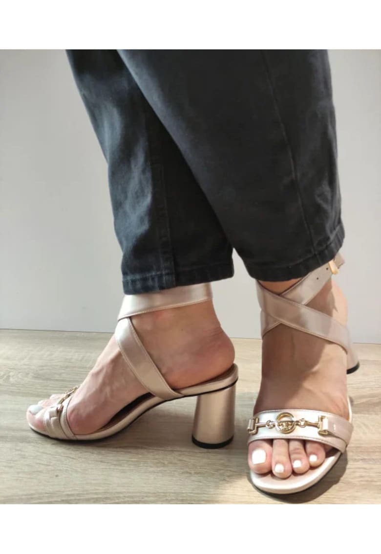 Sandale Elegante Dama Ym285H2 Nude Metalic - Nude -