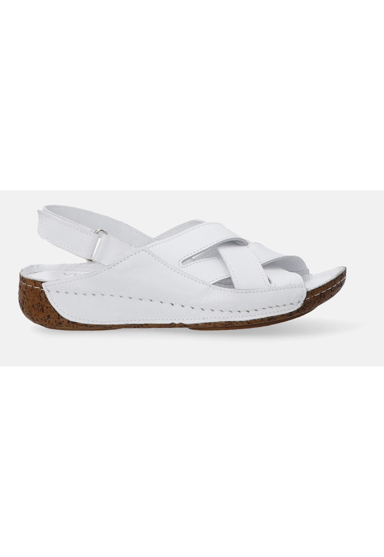 Sandale wedge din piele naturala