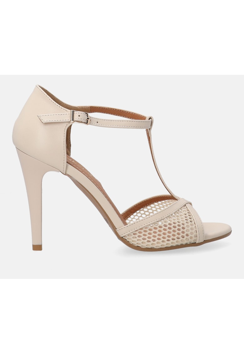 Sandale cu perforatii si toc inalt