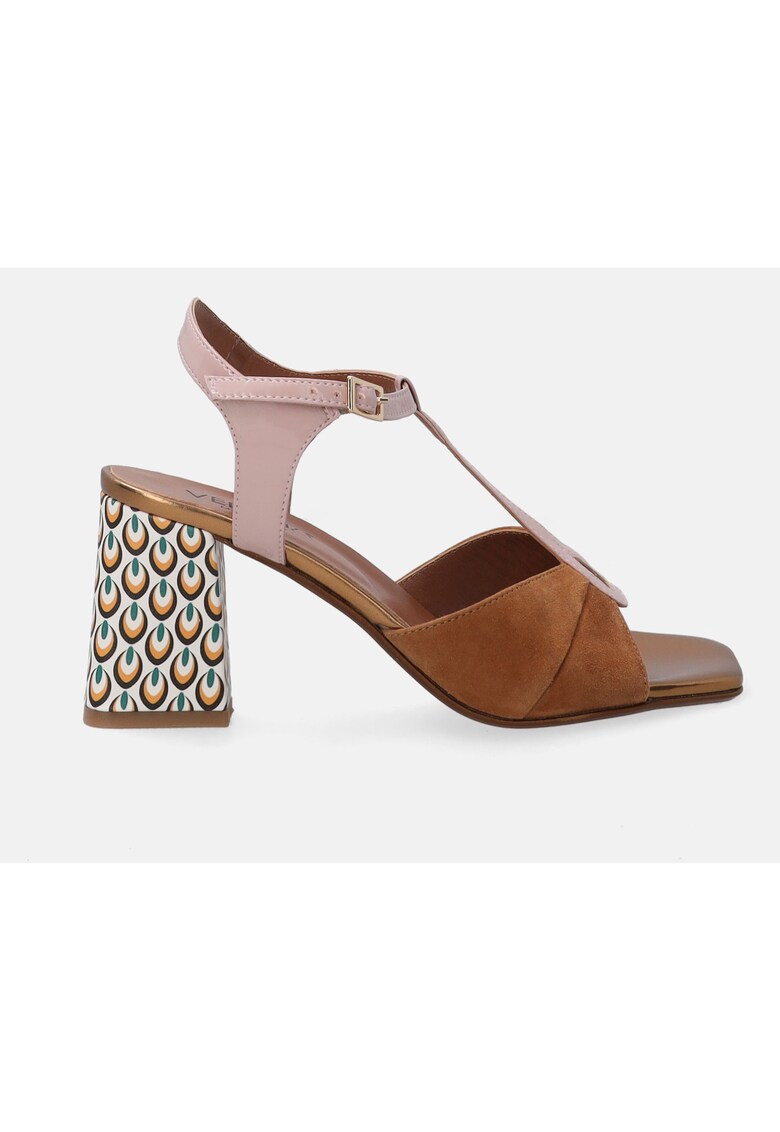 Sandale Cu Piele Intoarsa Si Model Decorativ