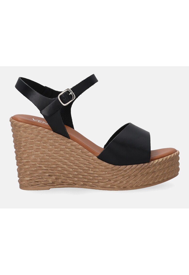 Sandale din piele cu platforma wedge