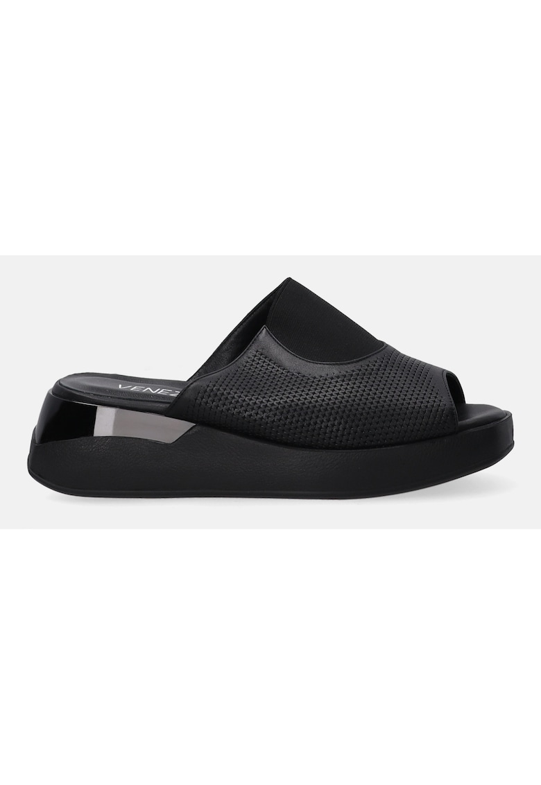Papuci cu platforma wedge din piele