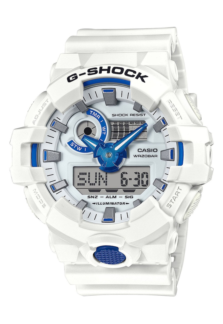 Ceas sport GA-700HDS-7AER - alb - albastru - quartz - 53mm - rezistent la apa 200m